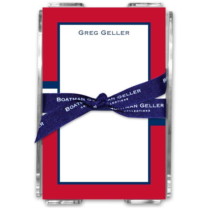 boatman geller stripe red & navy acrylic note sheets