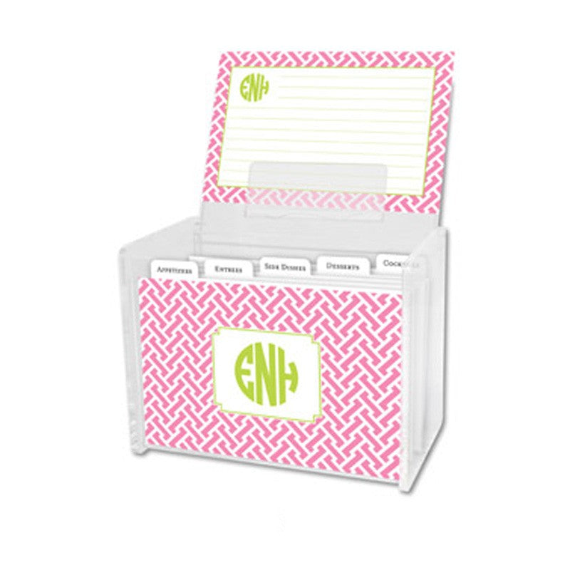 boatman geller greek key navy recipe box
