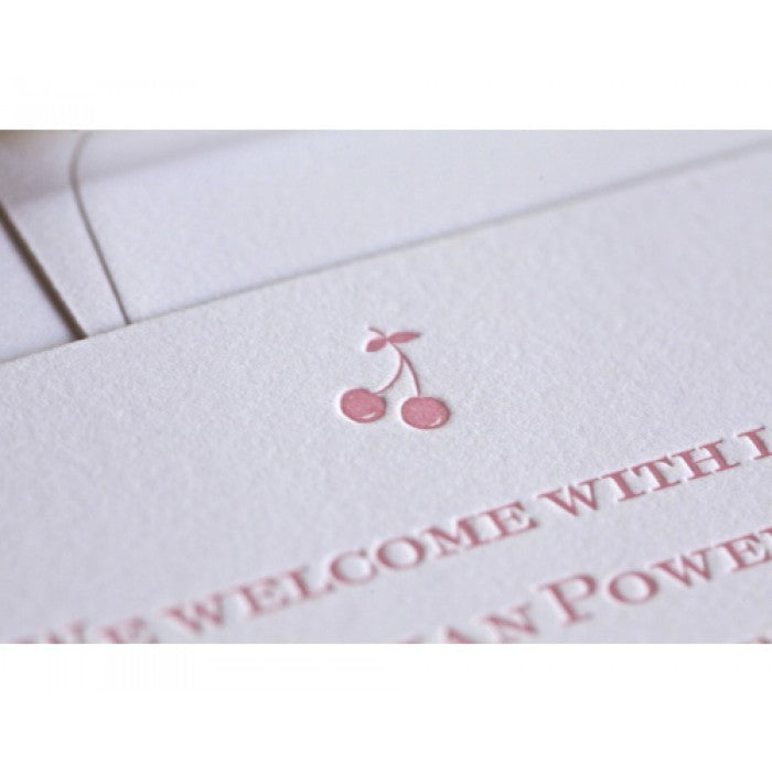 letterpress cerry baby announcement - vivian