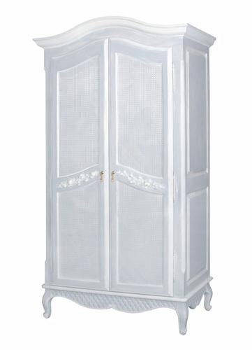 grand armoire - moulding & caning (blue/white)
