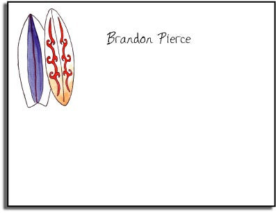 personalized kids notes surfer dude