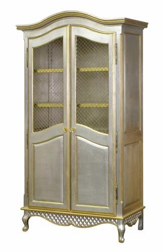 grand armoire - wire mesh doors (silver - gold gilding)