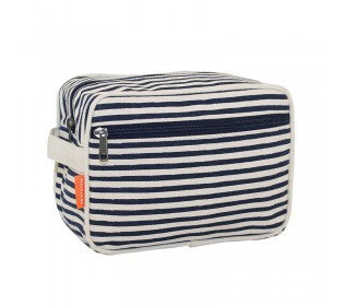 lined travel kit - striped navy