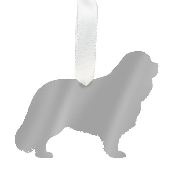 moon and lola cavalier king charles spaniel ornament - silver