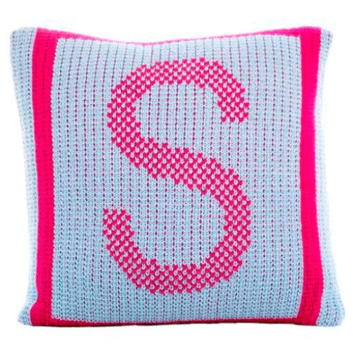initial tweed pillow