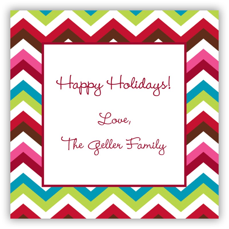 boatman geller chevron holiday square sticker