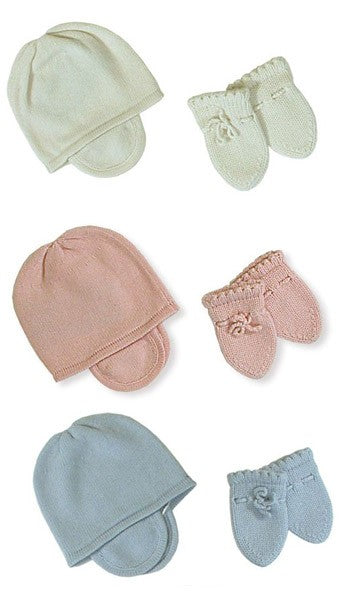 baby cashmere mittens and hat set