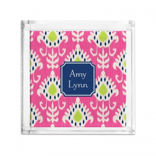 Lucite Tray Petite Mia Ikat Raspberry