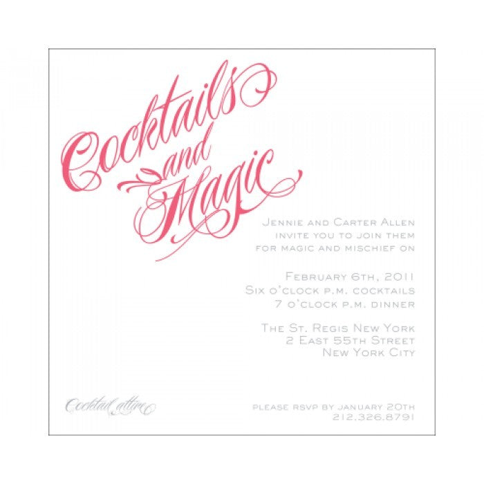 cocktail calligraphy invitation