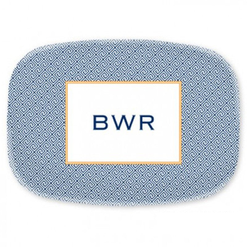 boatman geller greek key navy platter