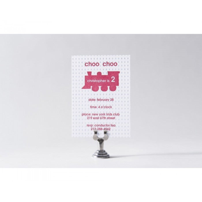 kid's parties invitations - choo choo train engine