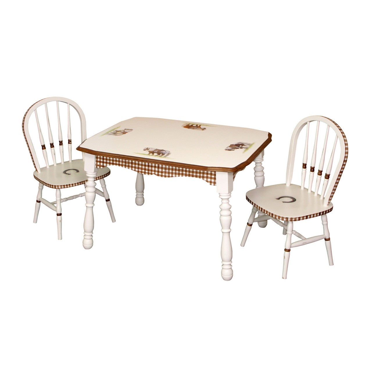 Vintage Play Table and Chair Set Ponies