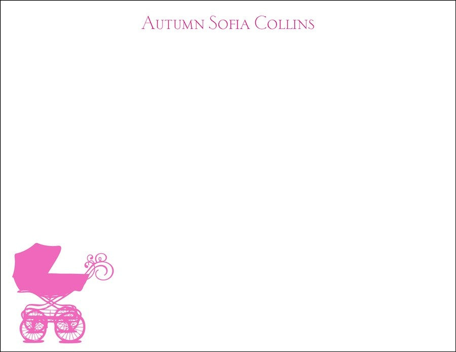 baby buggy pink children's stationary