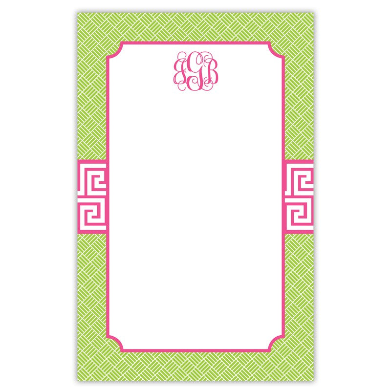 boatman geller greek key band pink notepad