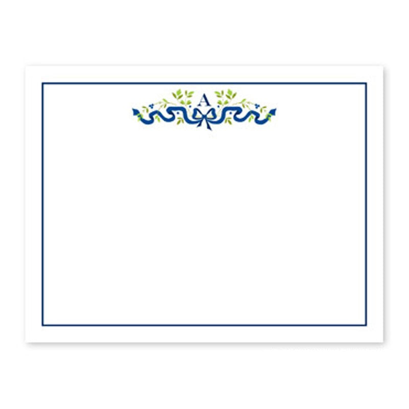 boatman geller ribbon navy small flat notecard