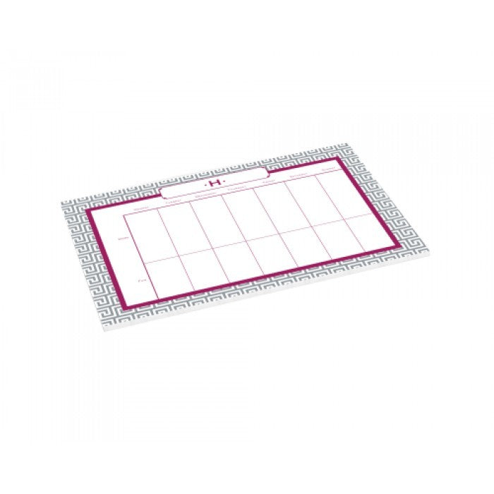 greek key monogram schedule pad