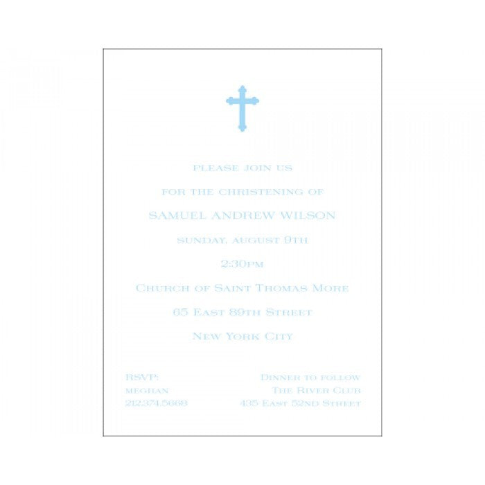 blue cross baptism invitations