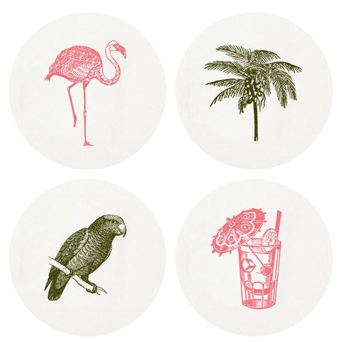 Letterpressed Tropical Coasters