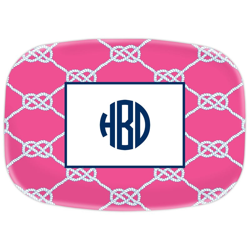 boatman geller nautical knot raspberry platter