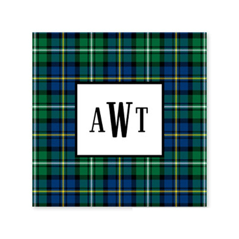 black watch plaid square paper coaster set of 50