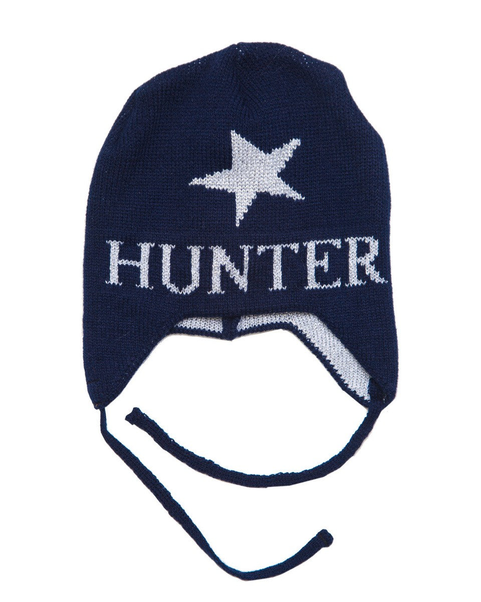 personalized metallic star ear flap hat