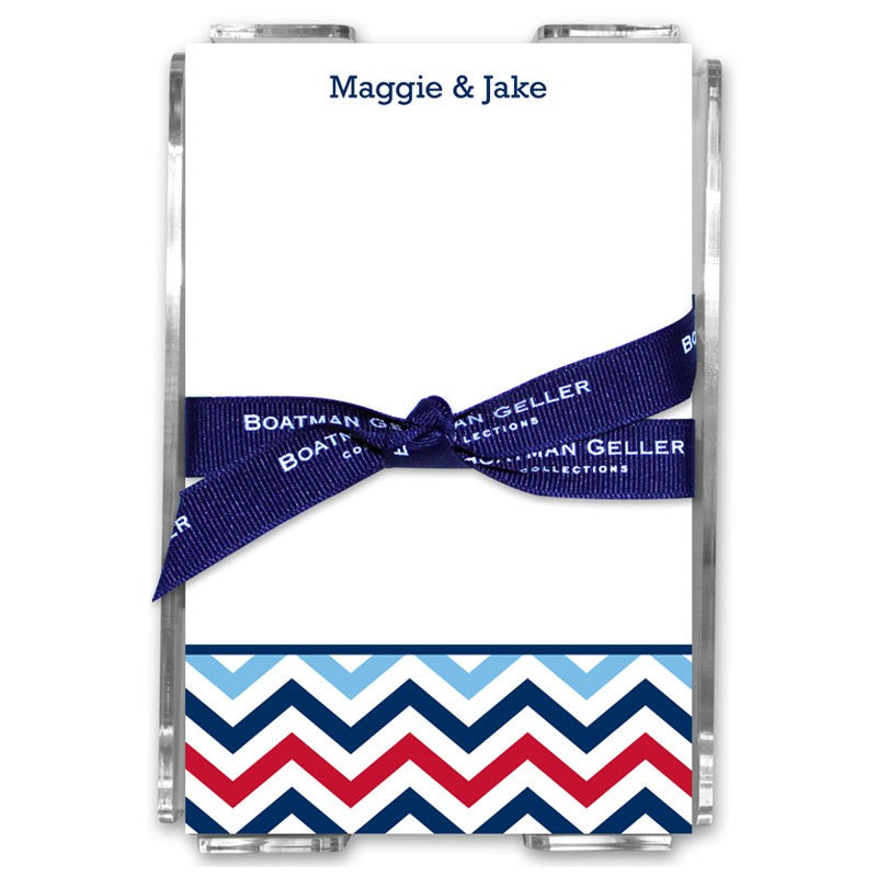 boatman geller chevron blue & red acrylic note sheets