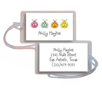 personalized luggage tags lucky ladybugs