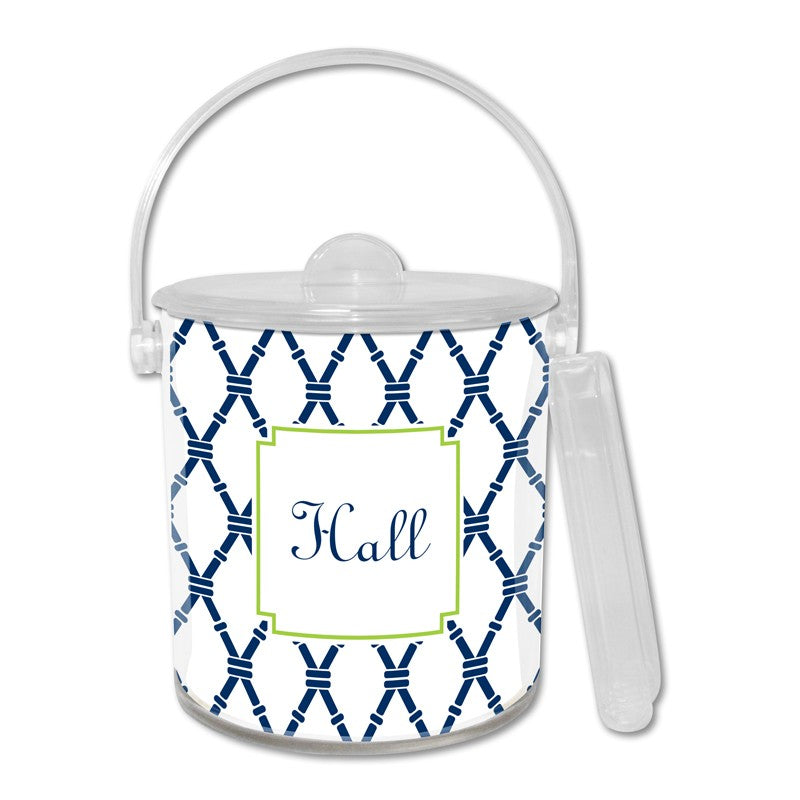 boatman geller bamboo navy & green ice bucket