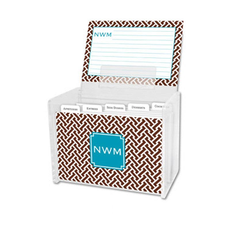 boatman geller greek key navy recipe box
