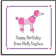 personalized stickers pink poodle