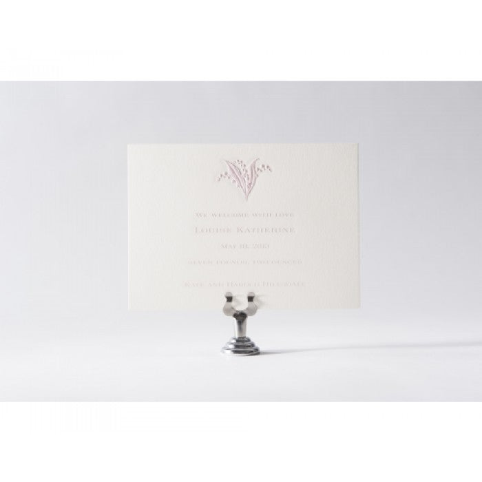 engraved Stanton Pink baby announcement - louise katherine