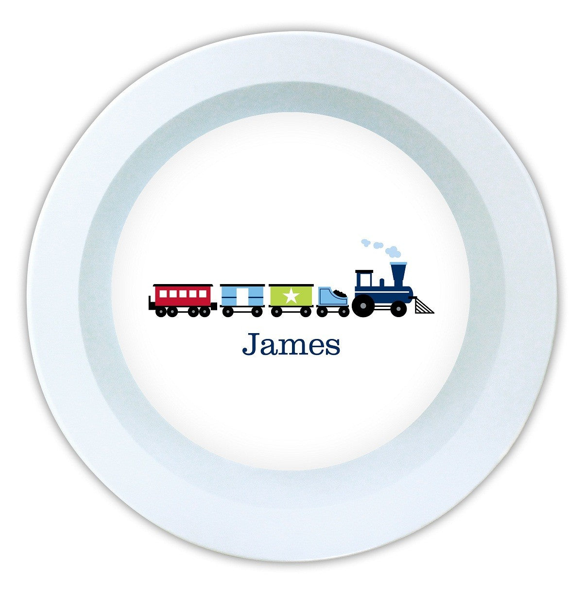boatman geller choo choo train melamine bowl