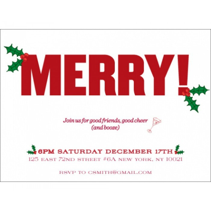 holly invitation cards