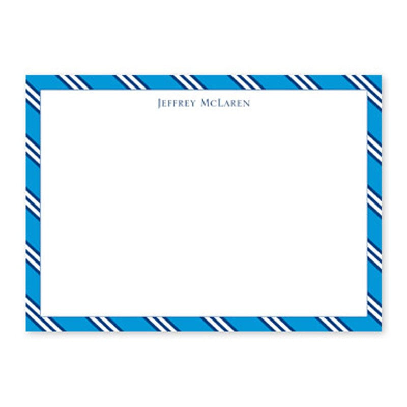 boatman geller repp tie blue & navy flat notecard