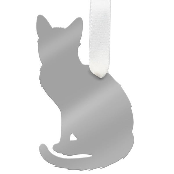 moon and lola short haired cat ornament - silver