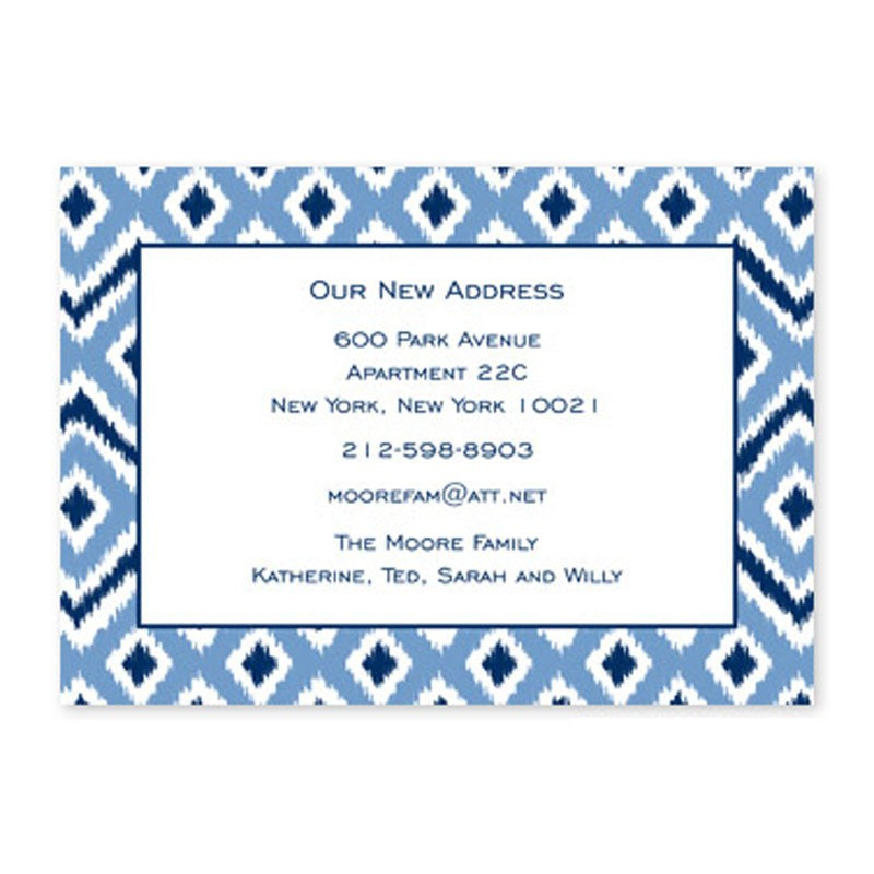 boatman geller ikat blue large flat notecard
