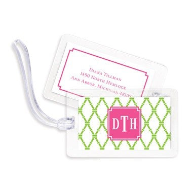 boatman geller bamboo green & raspberry bag tags