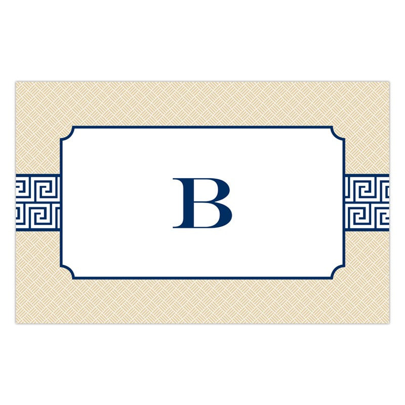 boatman geller greek key band navy placemat