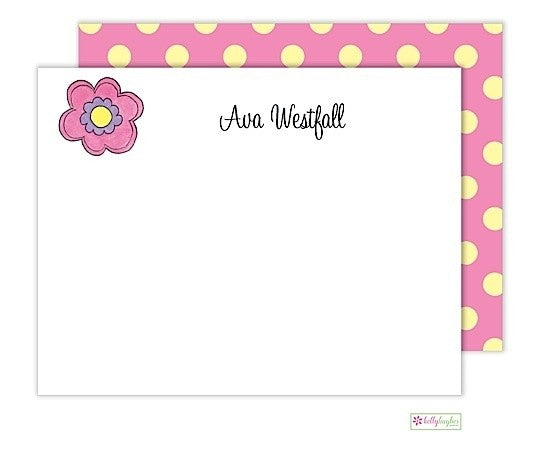 personalized - pink daisy flat notes