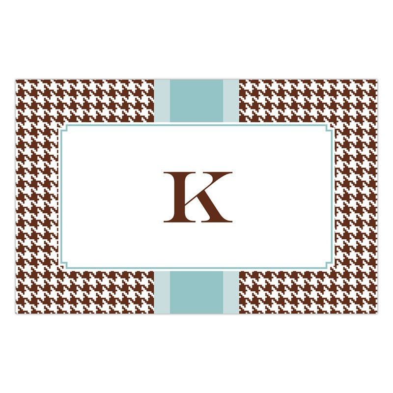 boatman geller alex houndstooth chocolate placemat