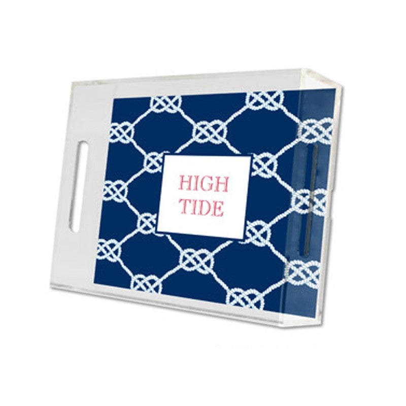 nautical knot navy lucite tray - small