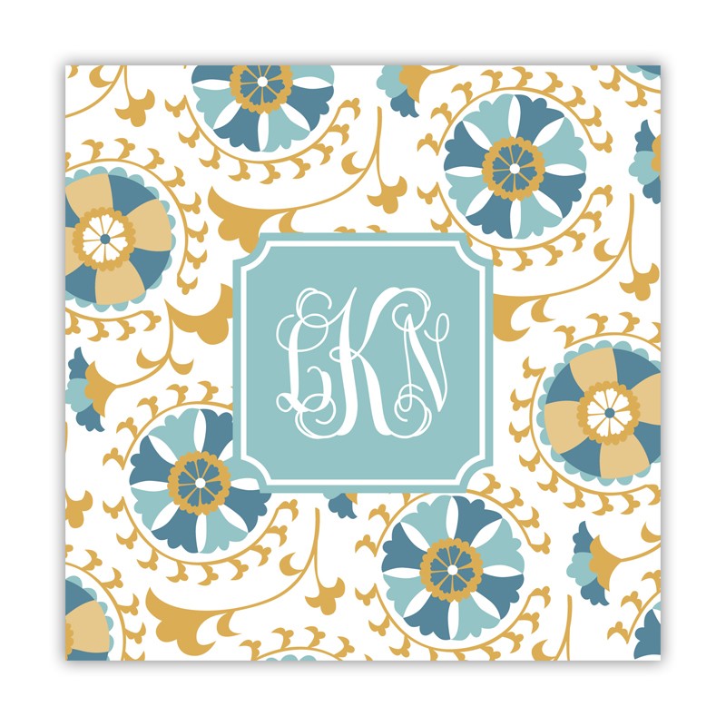 suzani gold square paper coaster set of 50