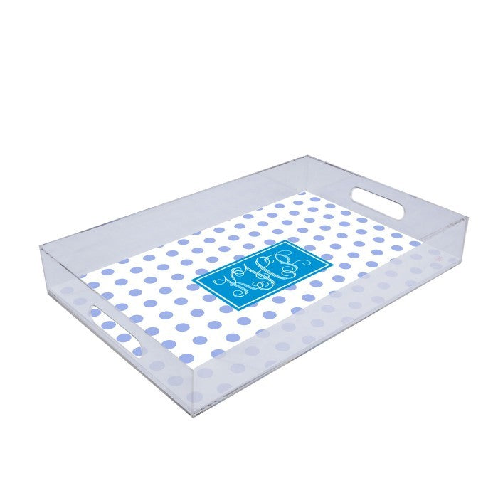 purple dots lucite tray