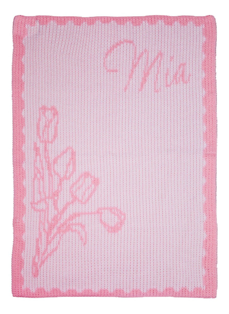 tulips and name blanket