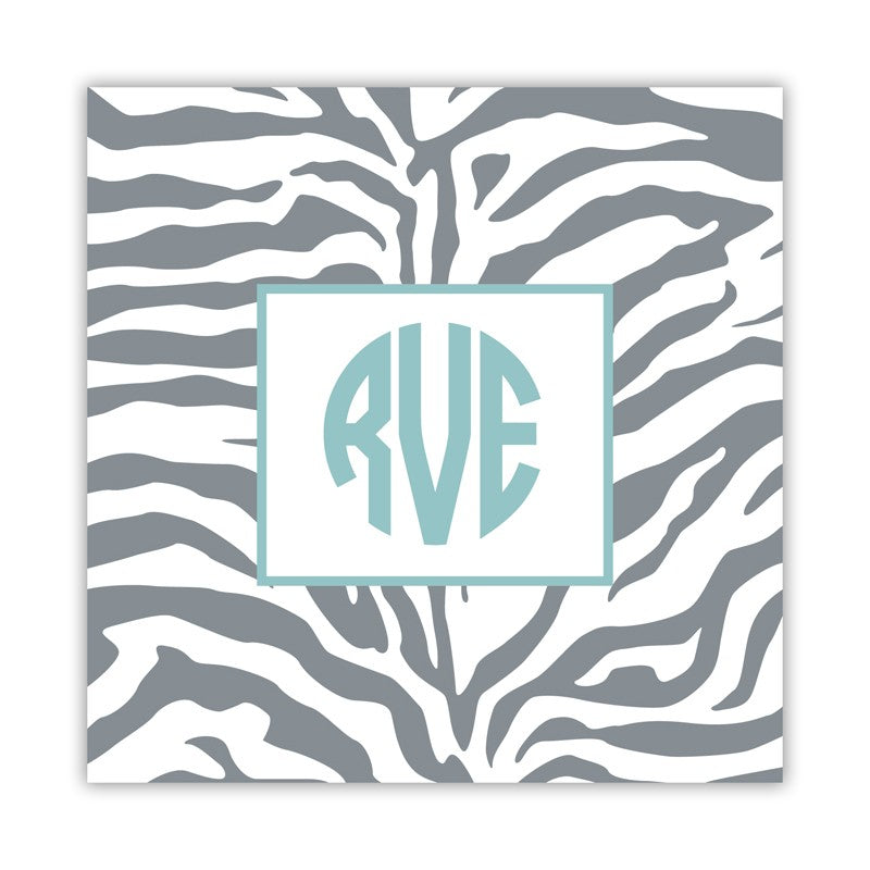 zebra gray square paper coaster set of 50