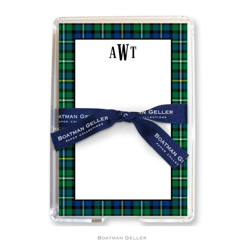 boatman geller black watch plaid acrylic note sheets