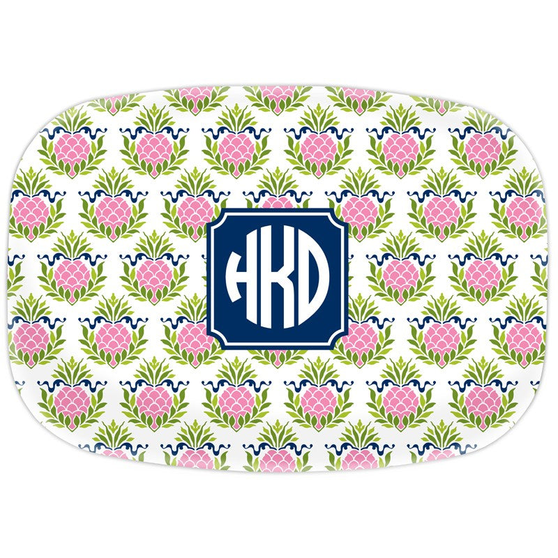 boatman geller pineapple repeat pink platter
