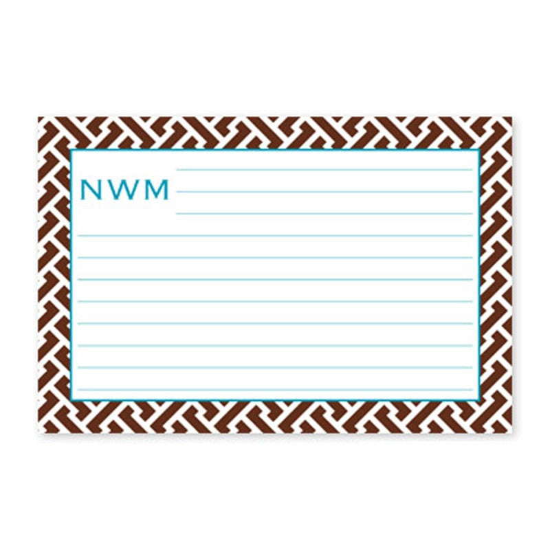 boatman geller greek key navy recipe card