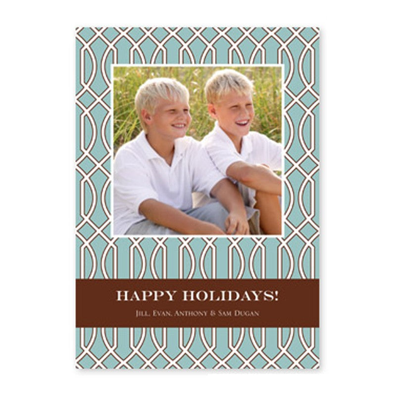boatman geller trellis slate & brown photocard