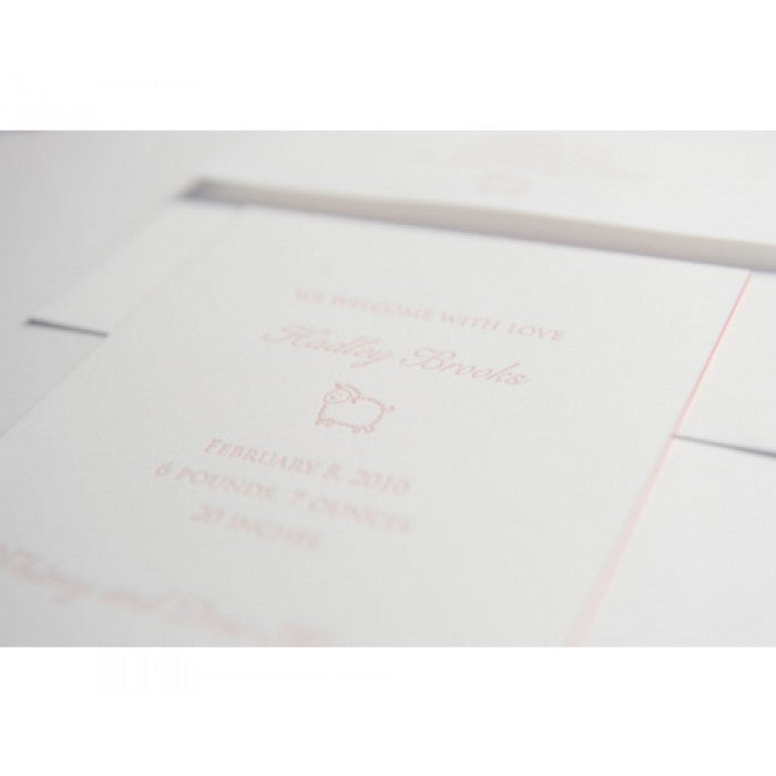 letterpress sheep baby announcement - hadley